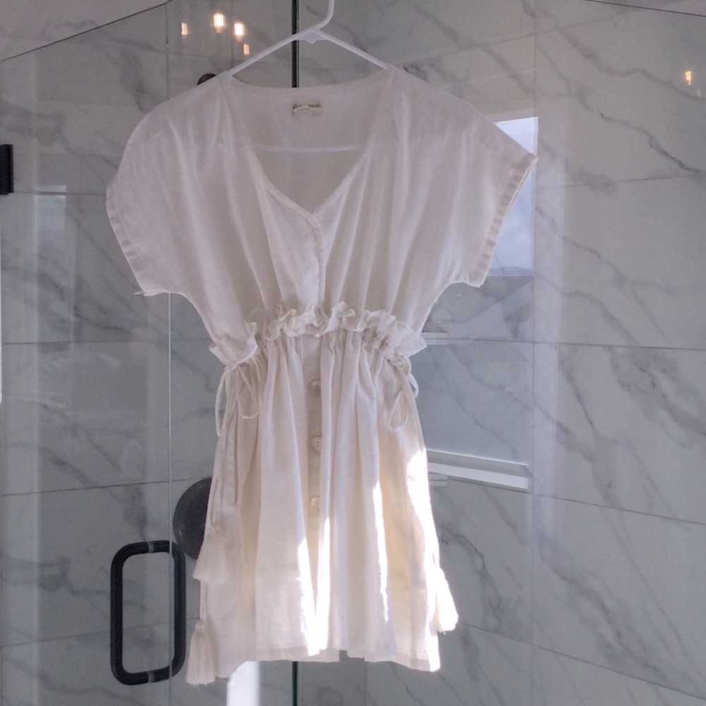 Seamsfriendly Boho Summer Gauze Cotton Button Down Dress Size S — image 2 of 8